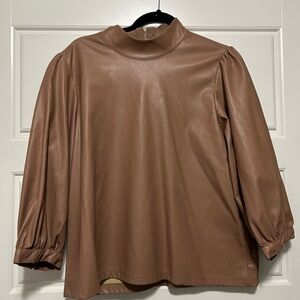 Calvin Klein Tan Faux Leather shirt